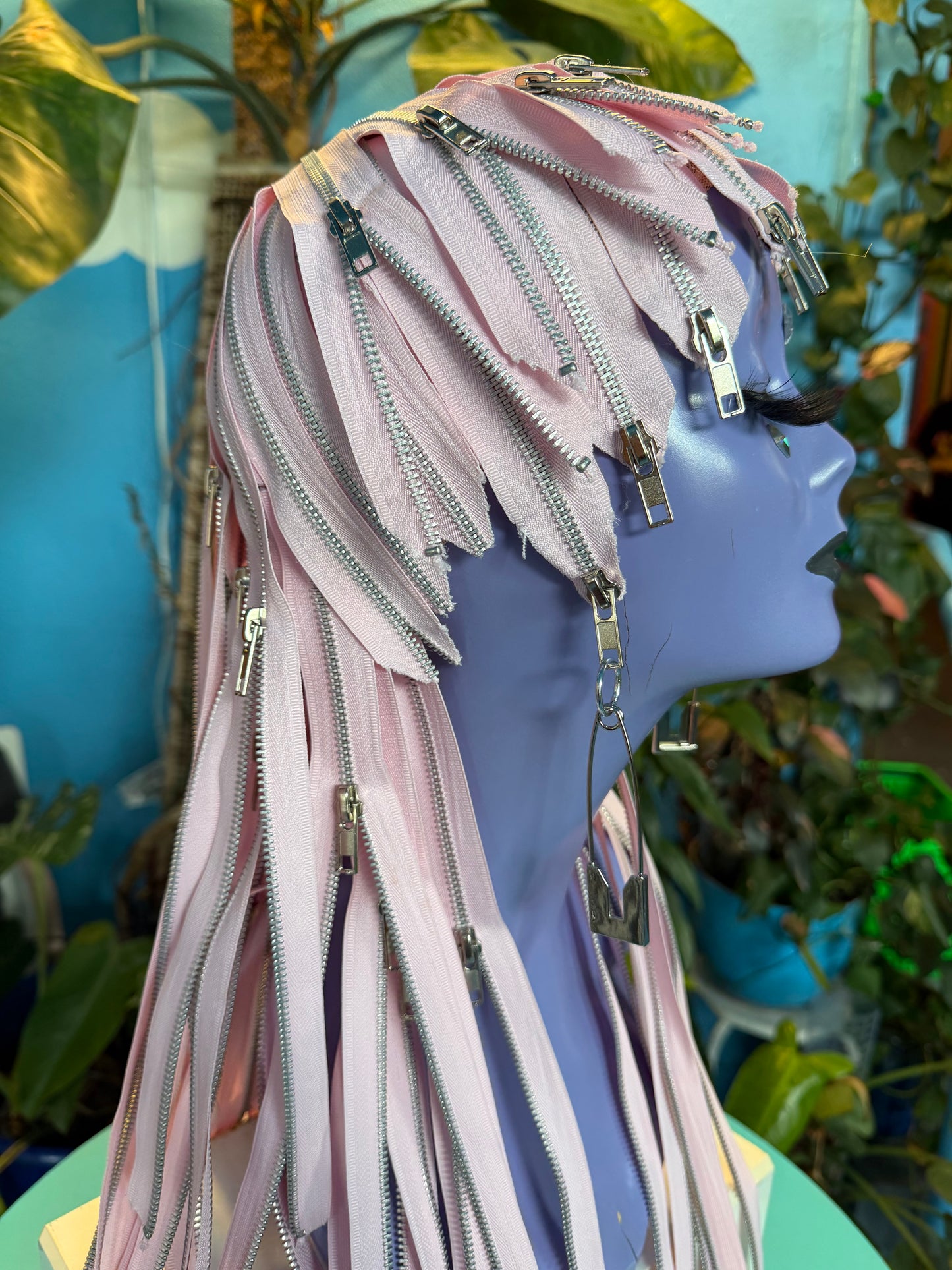 Pink Punk Zipper Wig