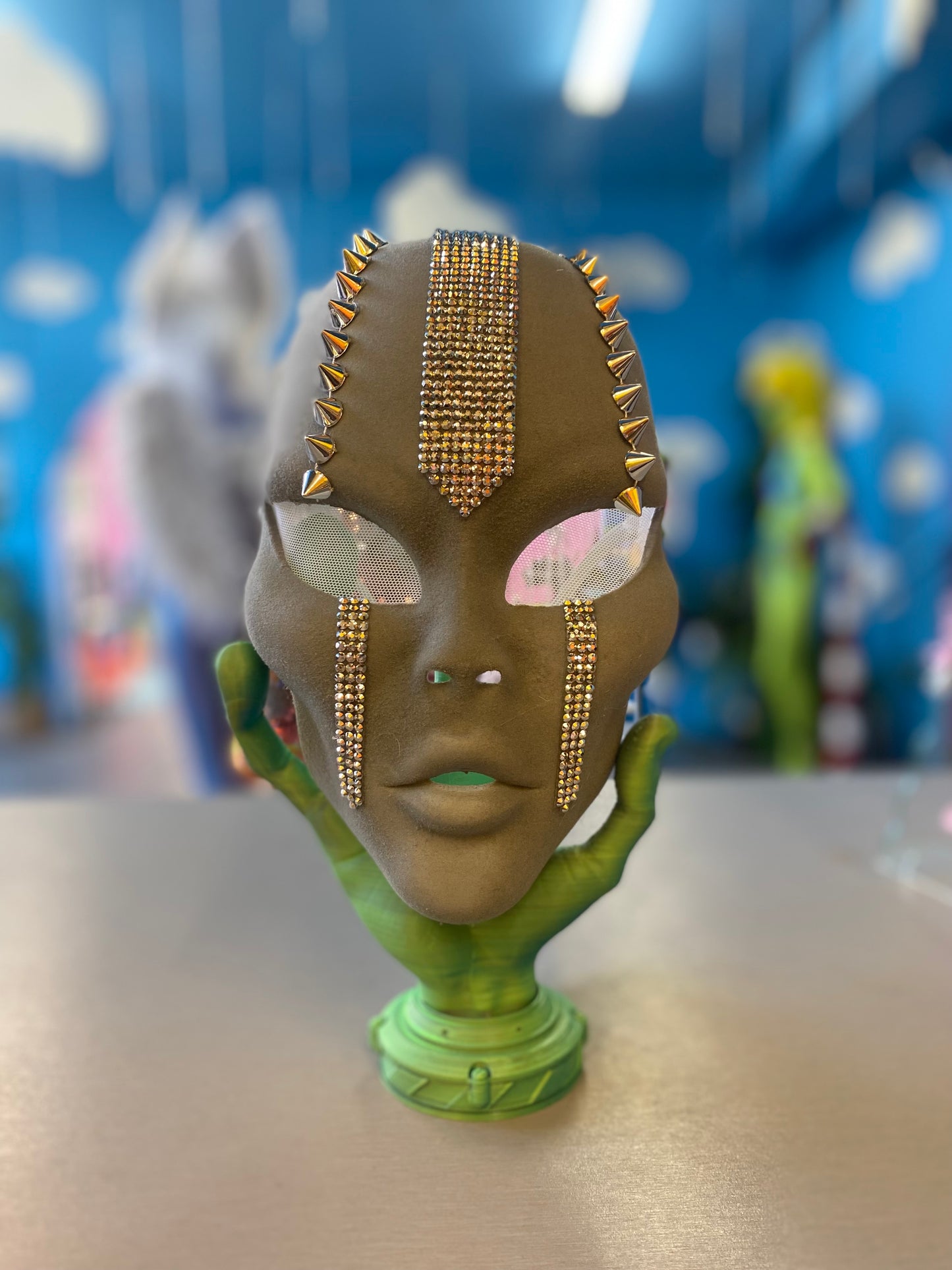 Silver Warrior Alien Mask