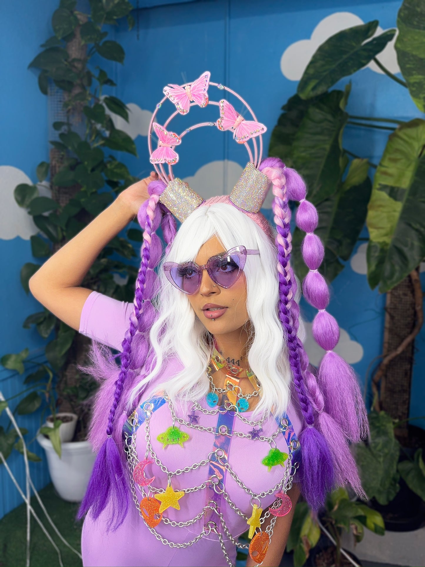 Lavender Butterflies Space Braids