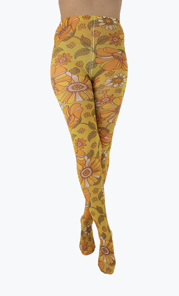 Printed Floral Tights