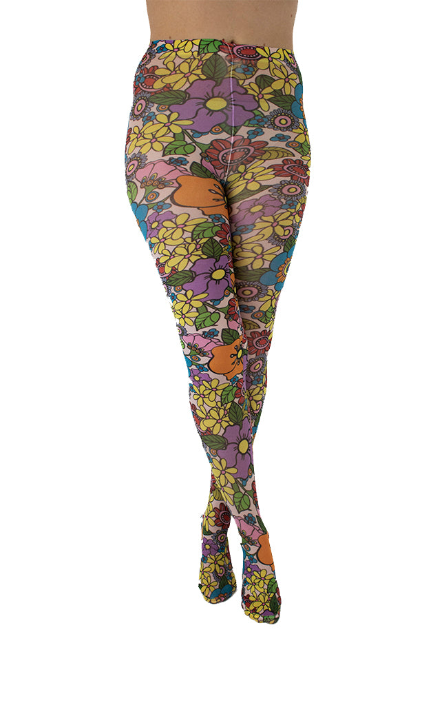 Printed Floral Tights