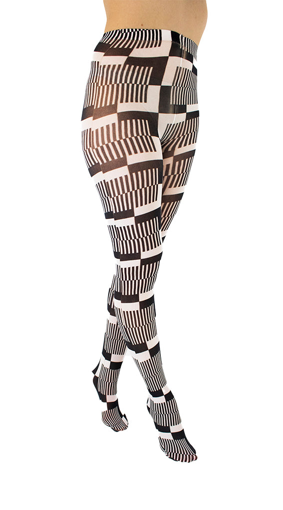Monochrome Cube Printed Tights