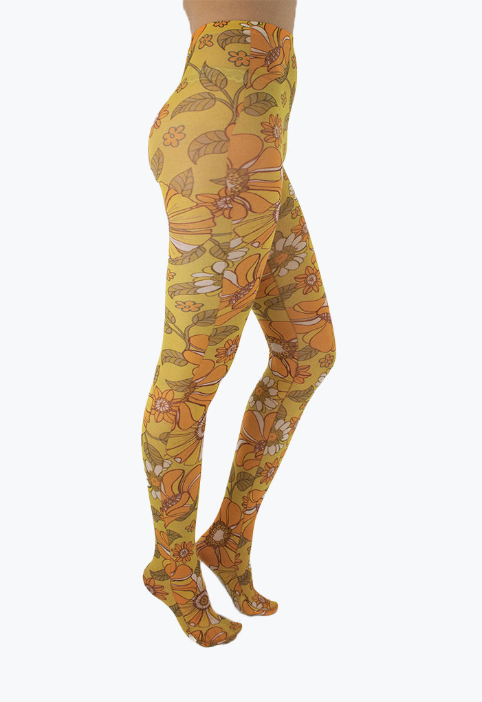 Printed Floral Tights
