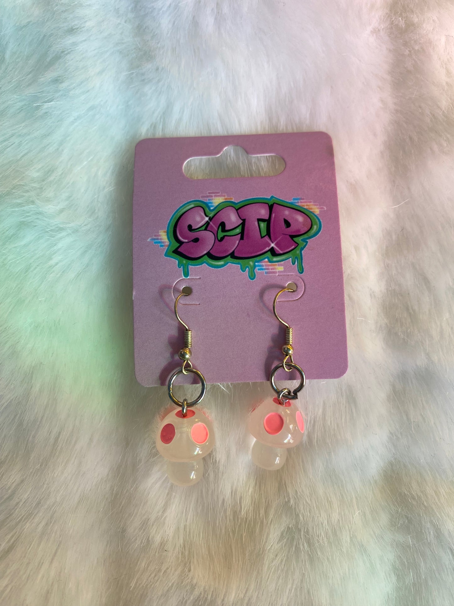 Mini Glow in the Dark Mushie Earrings