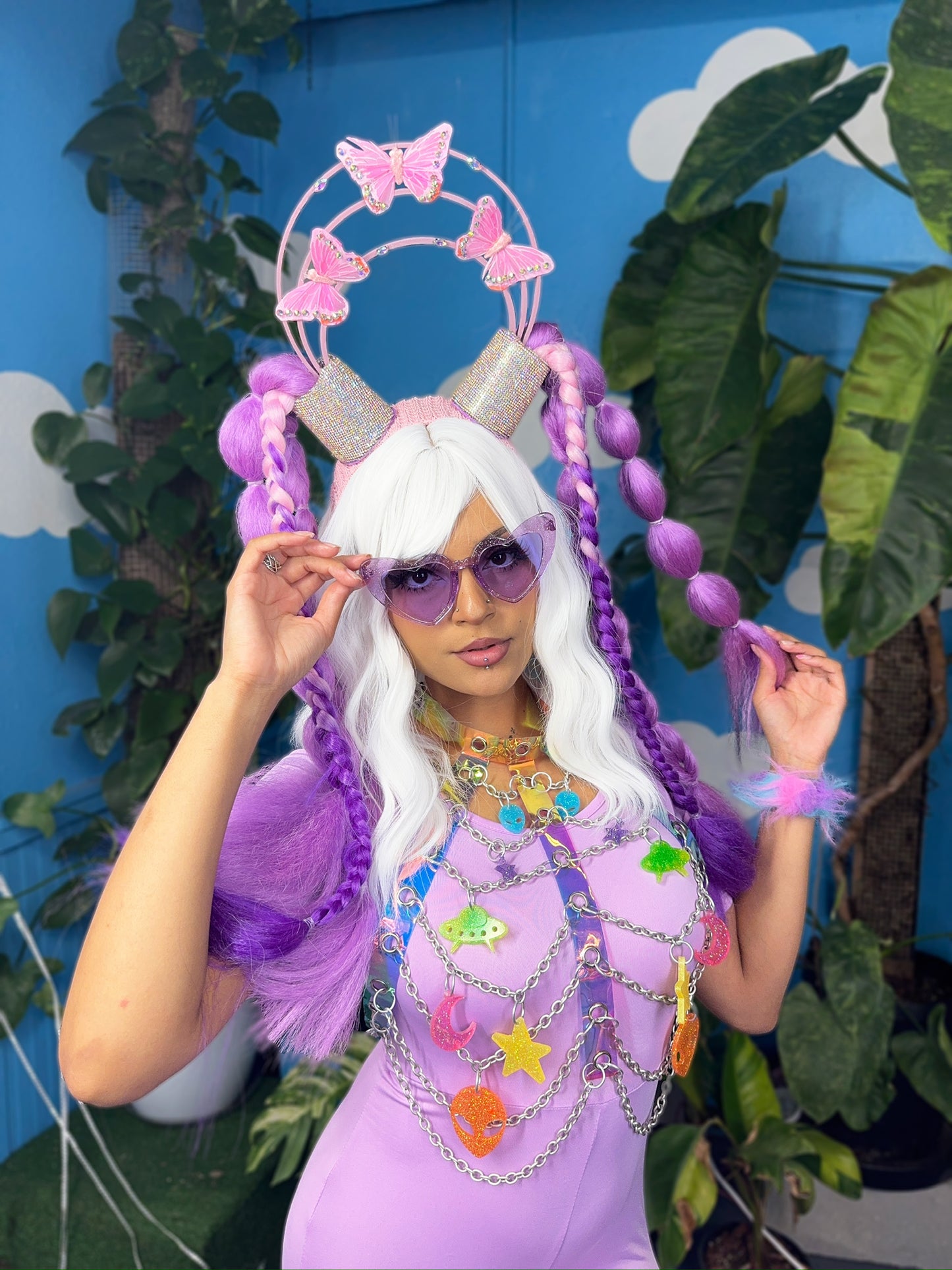 Lavender Butterflies Space Braids