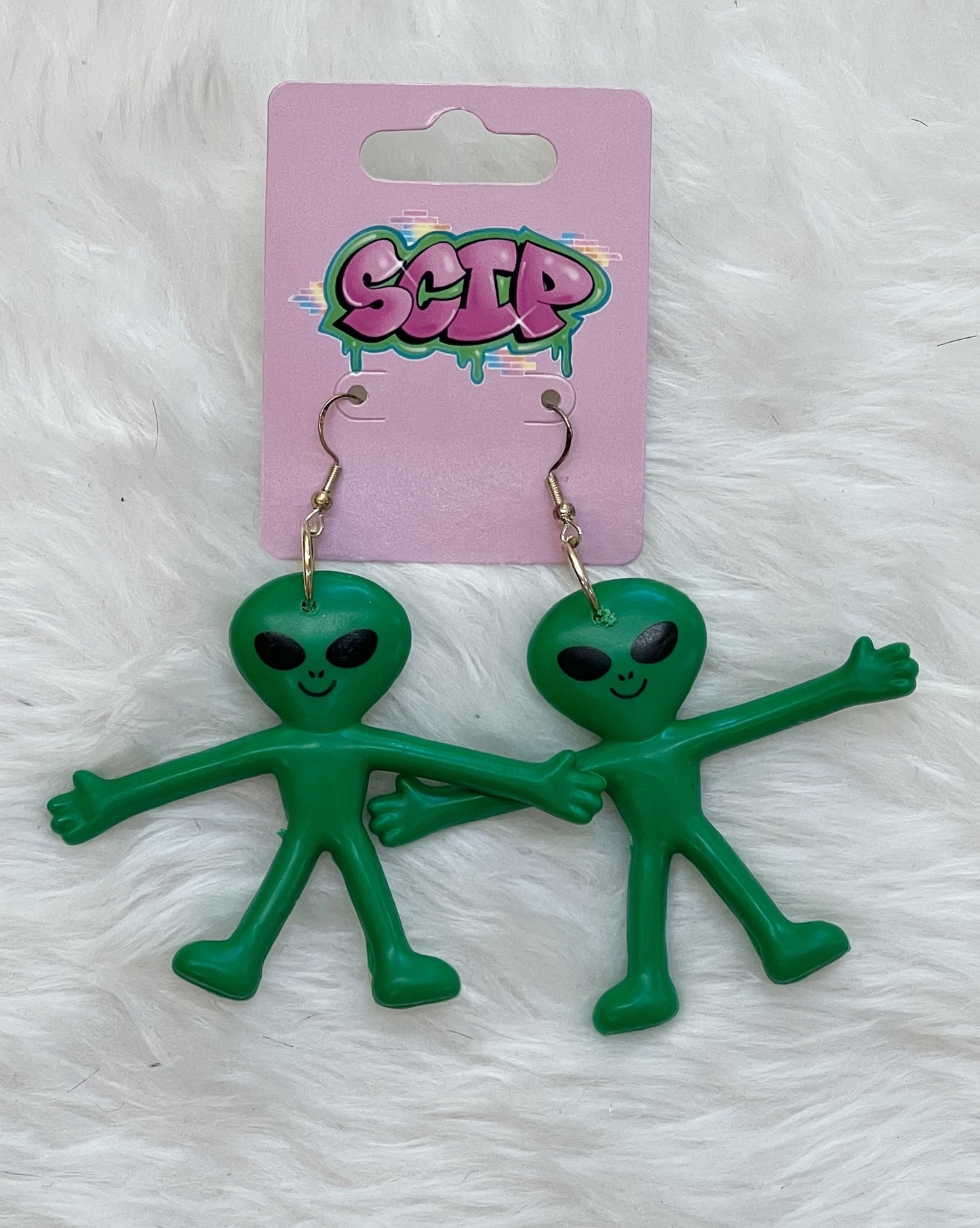 Bendy Arm Alien Earrings