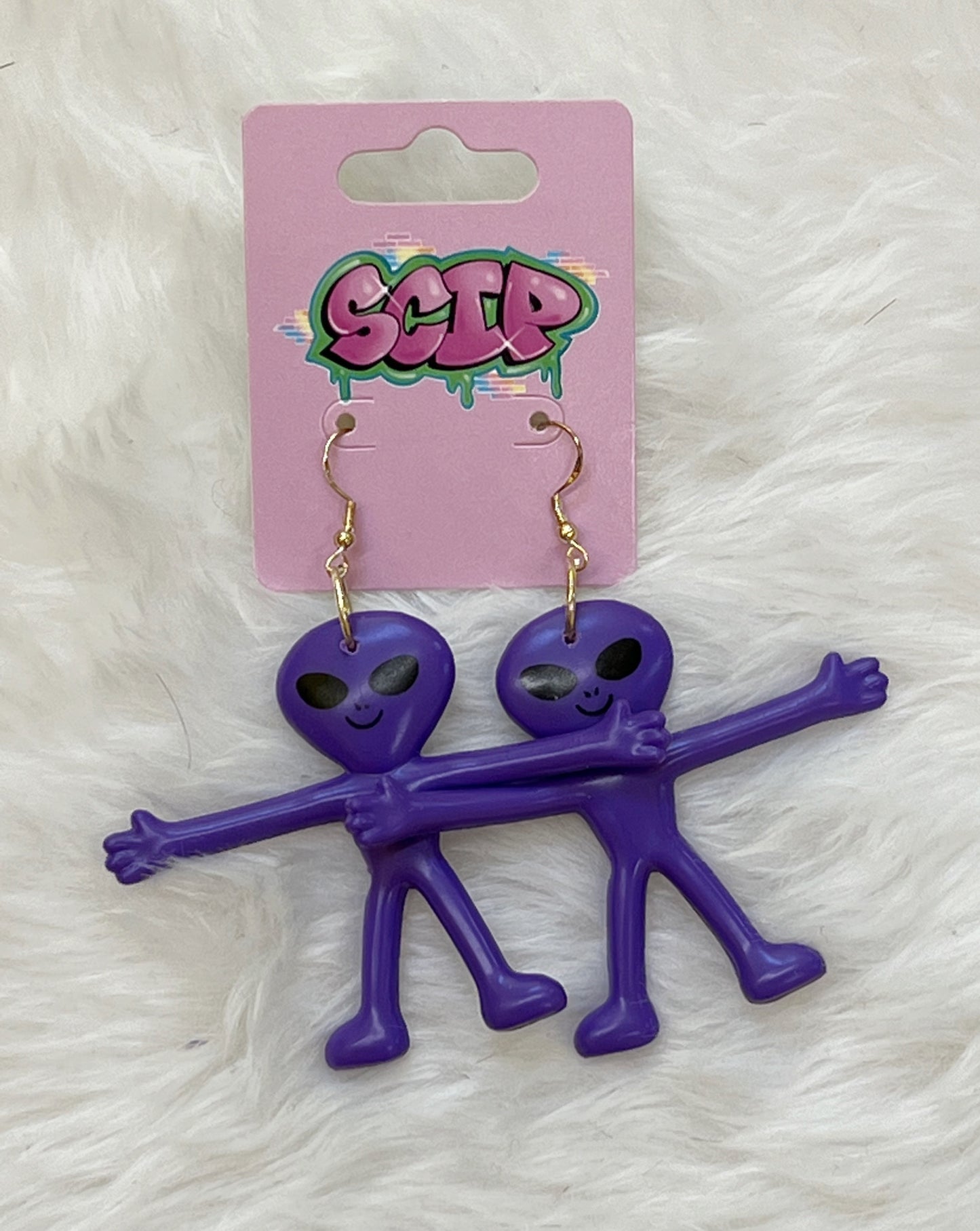 Bendy Arm Alien Earrings