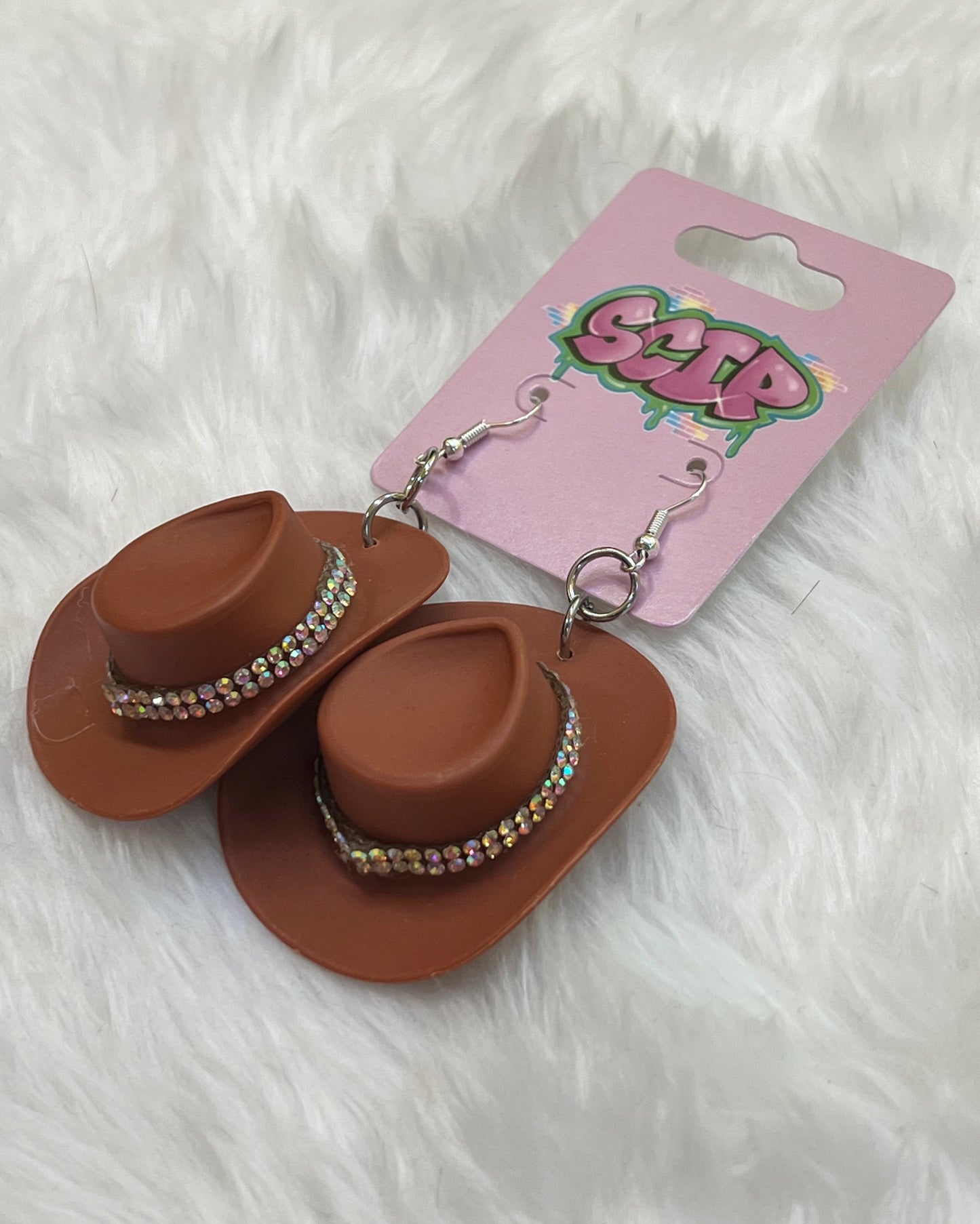 Crystal Cowboy Hat Earrings