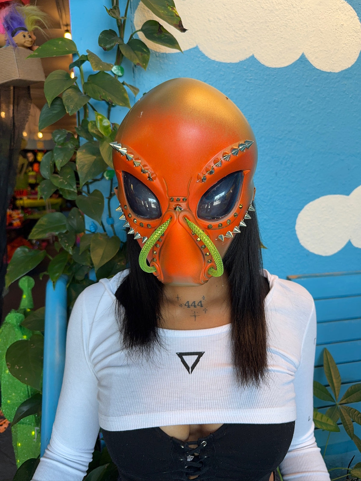 Cyber Bling Orange Creature Mask
