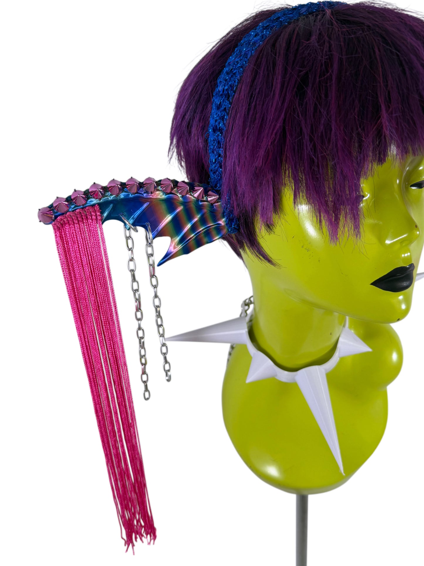 Goblin Ears-Rainbow w/pink fringe
