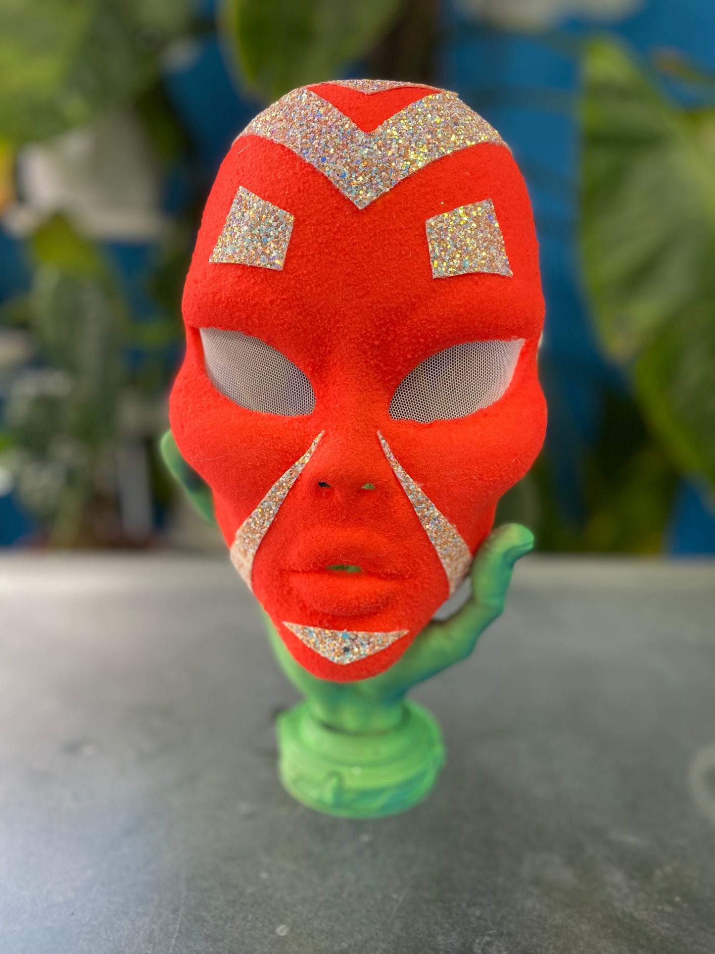 Neon Warrior Alien Mask