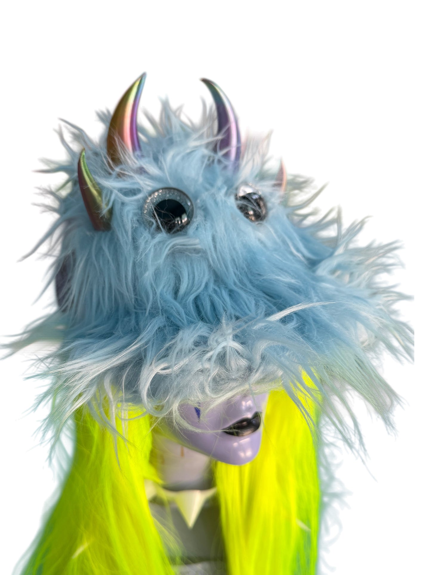 Blue Fur Eyeball Baseball Hat