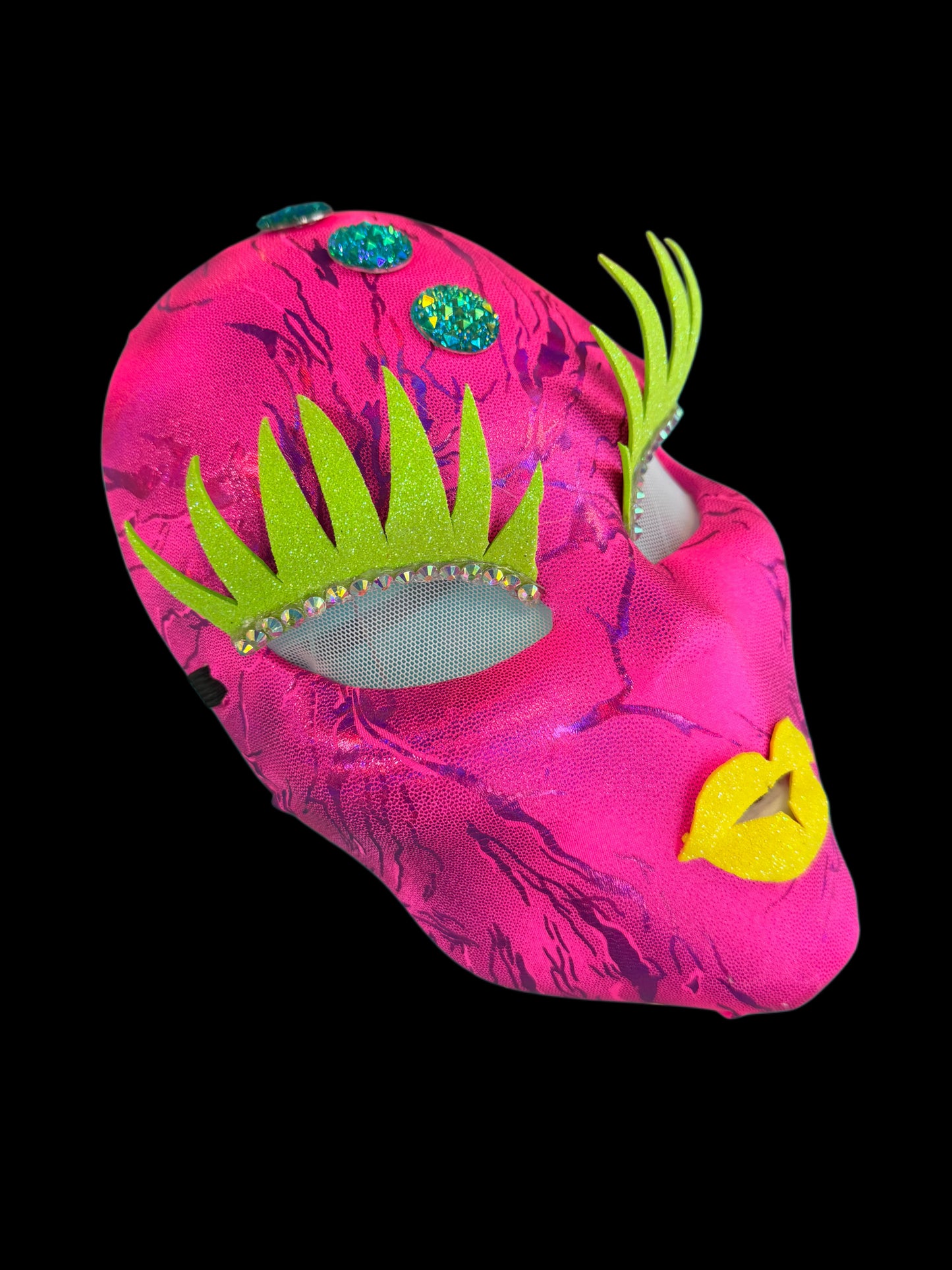 Pink with Lashes Alien Mask