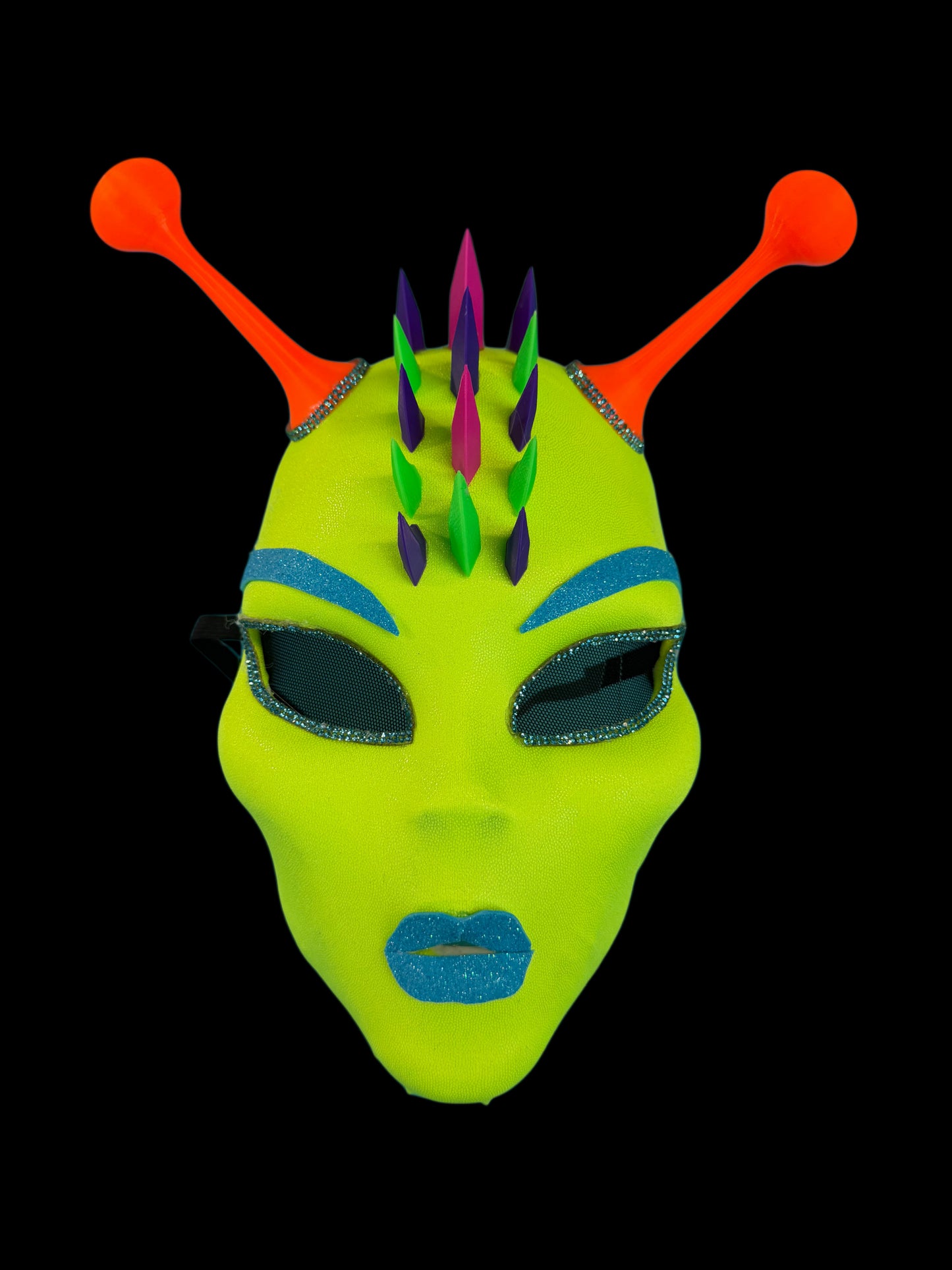 Neon Yellow/Orange/Blue Alien Mask