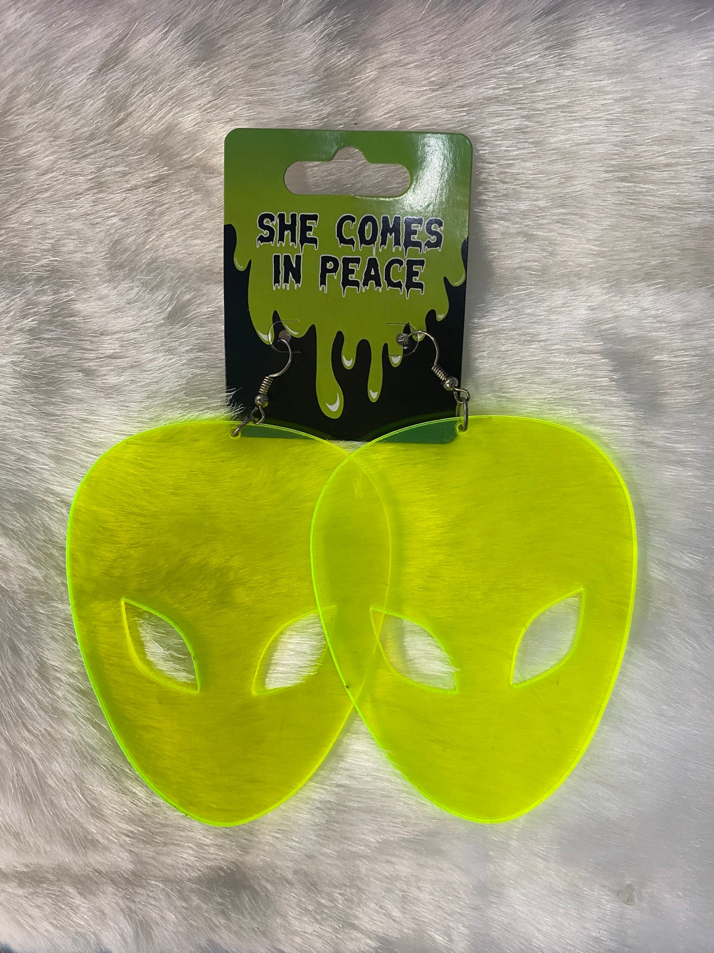 Fluorescent Alien Earrings