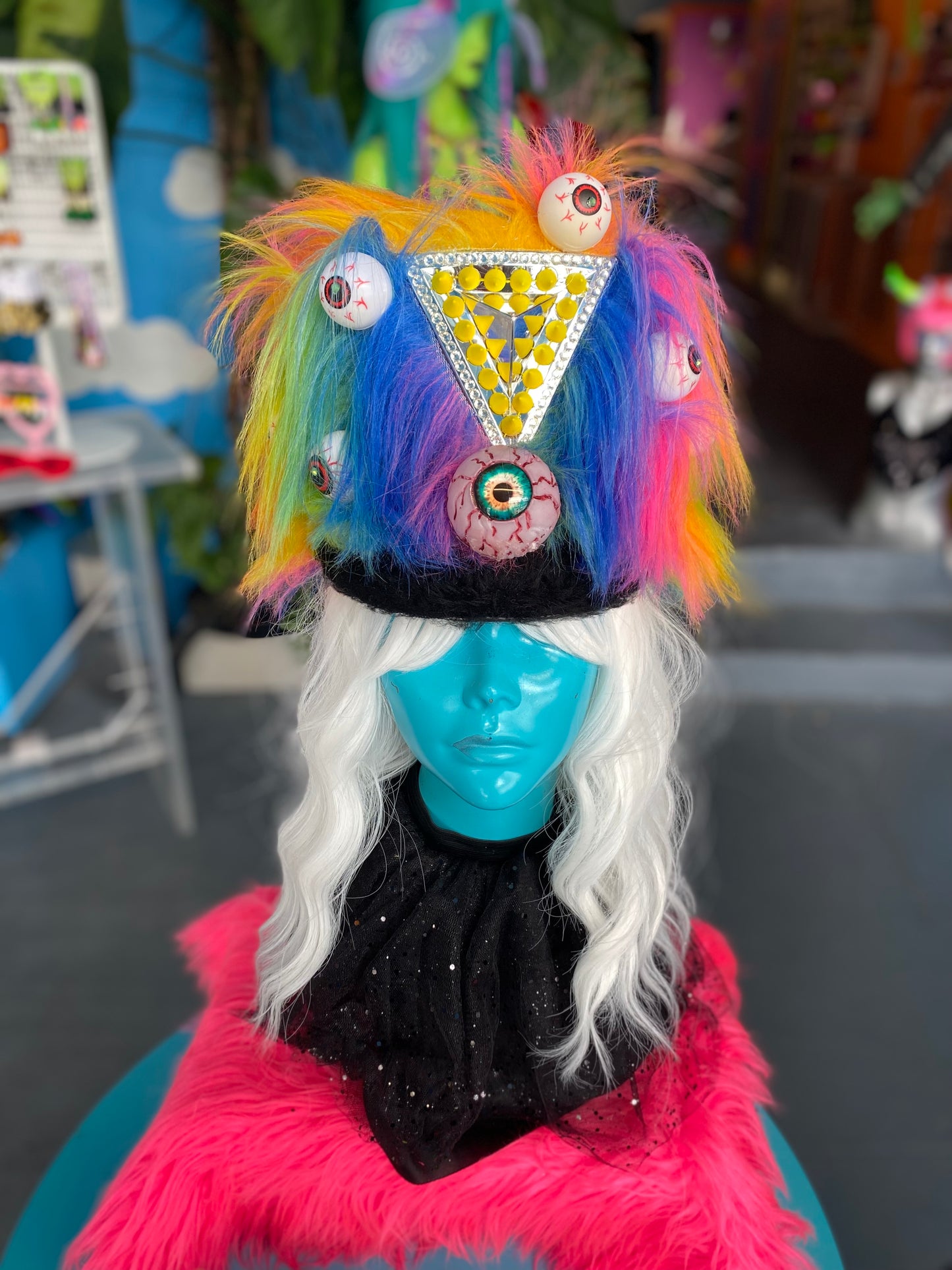 Fuzzy Eyeball Band Hat