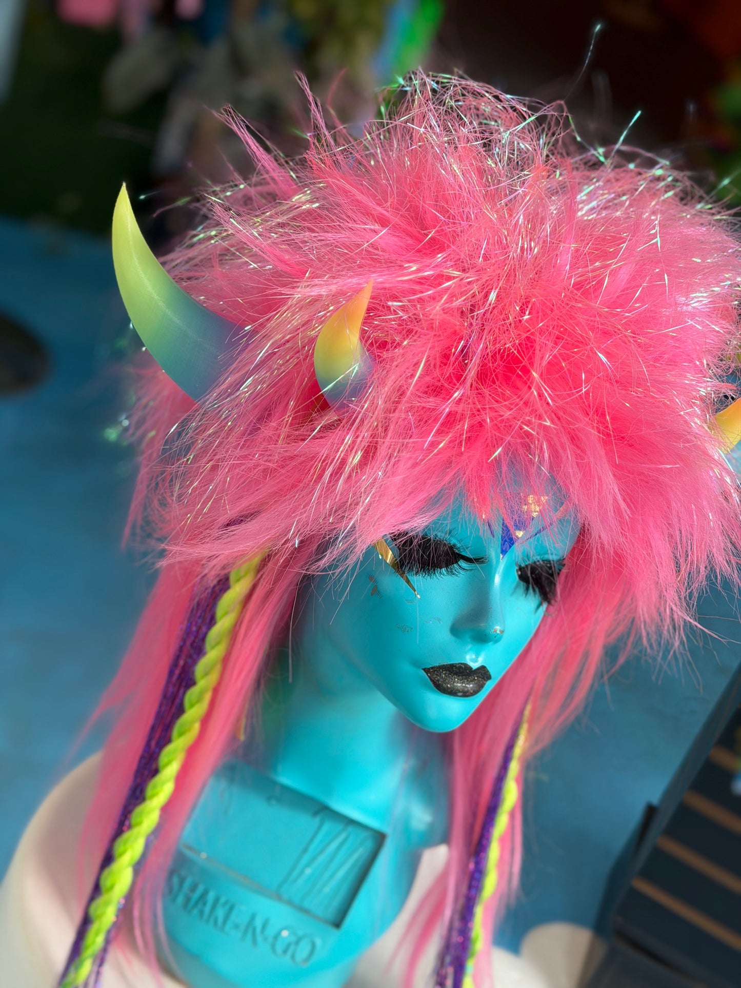 Neon Pink Monster Babe Wig