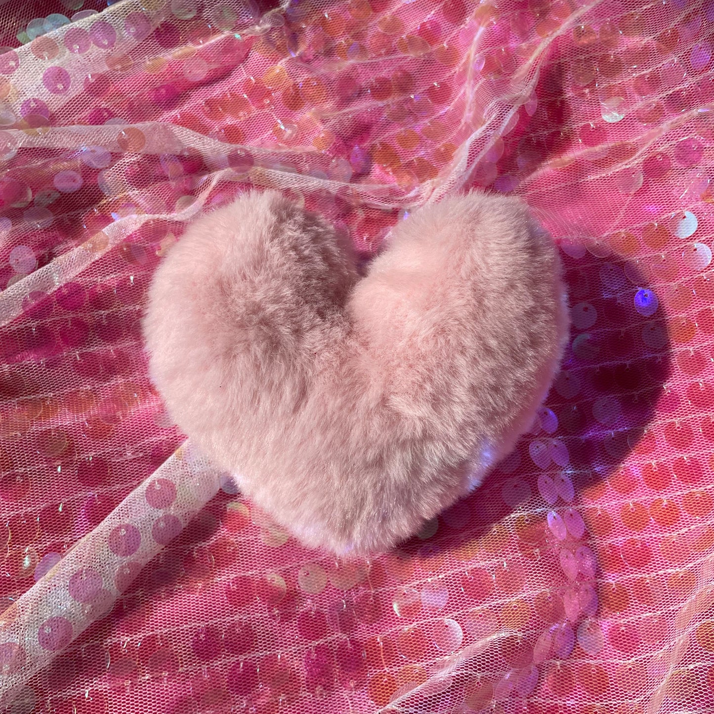 Plush Heart Hair Clips
