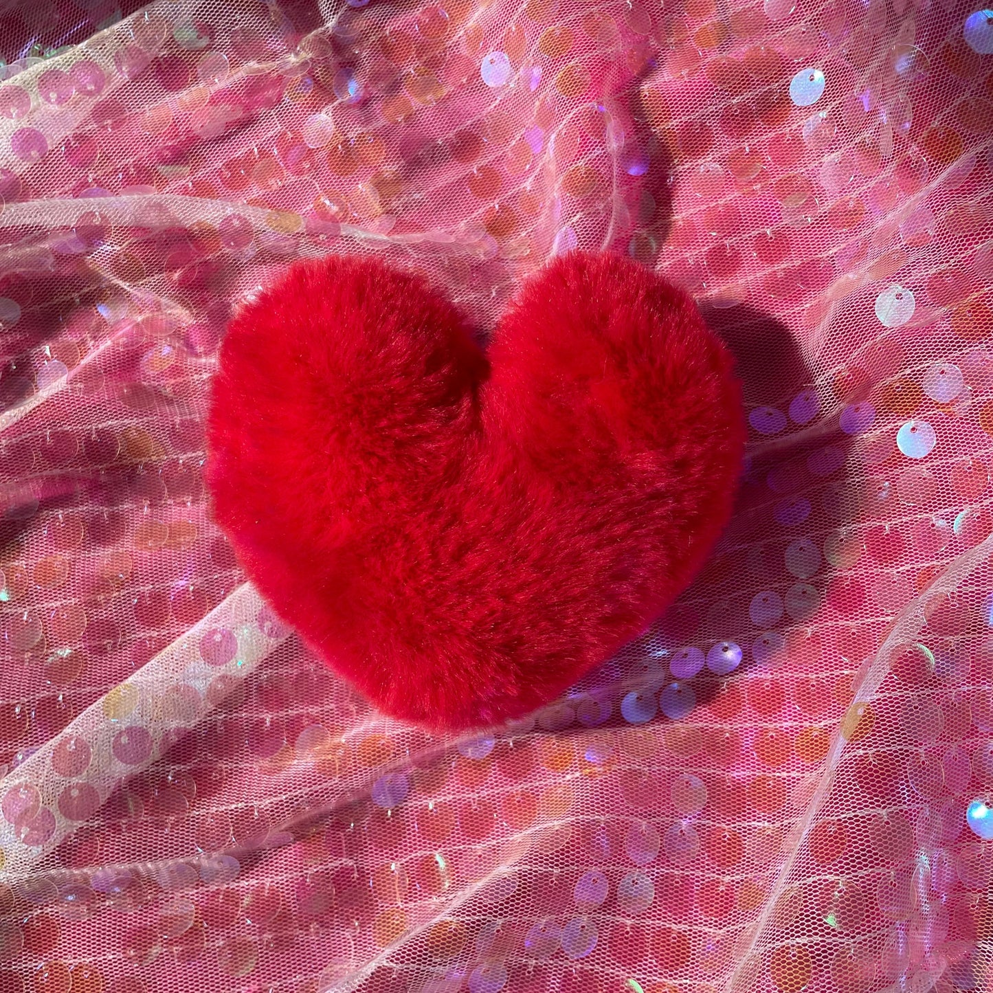 Plush Heart Hair Clips