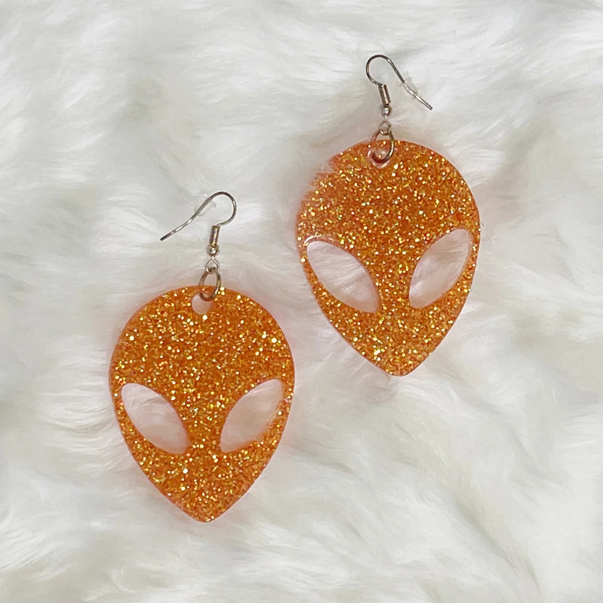 Medium Glitter Alien Earrings