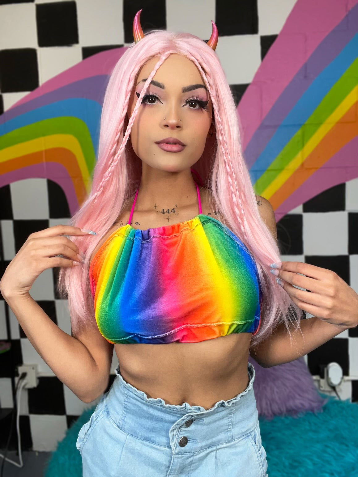 Uv Reactive Rainbow Halter