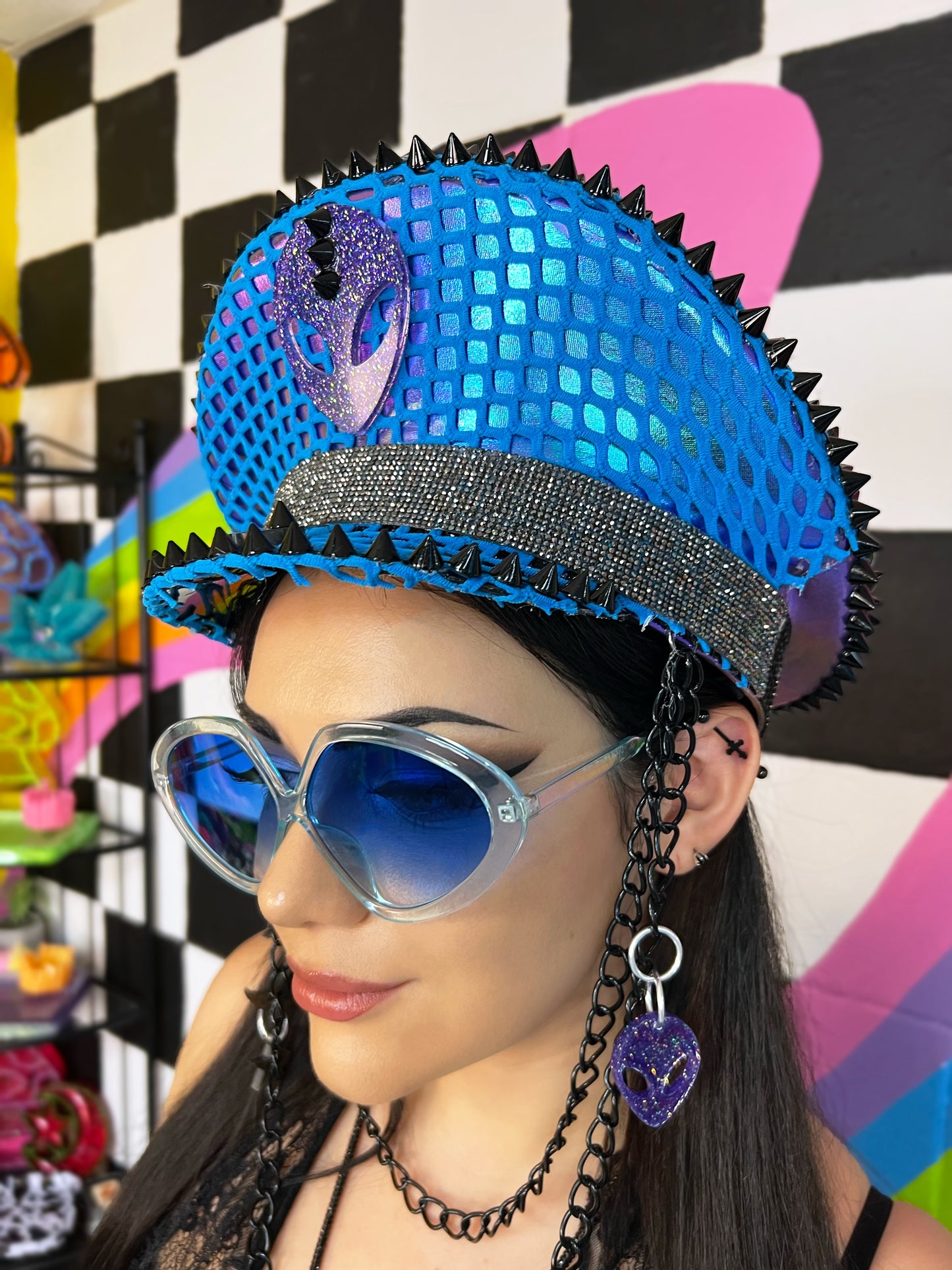 Blue Mesh Captains Hat