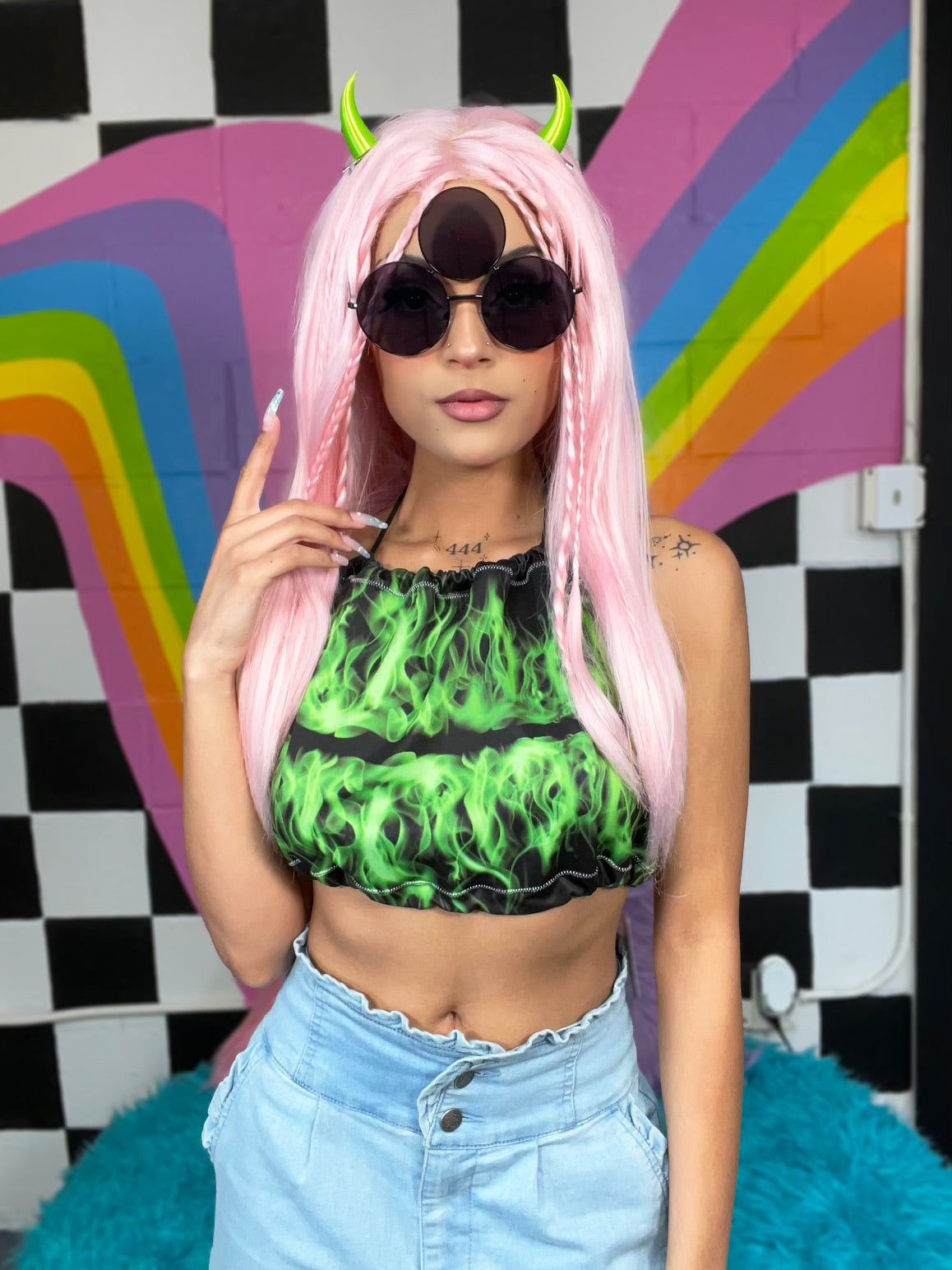 Green Flame Halter