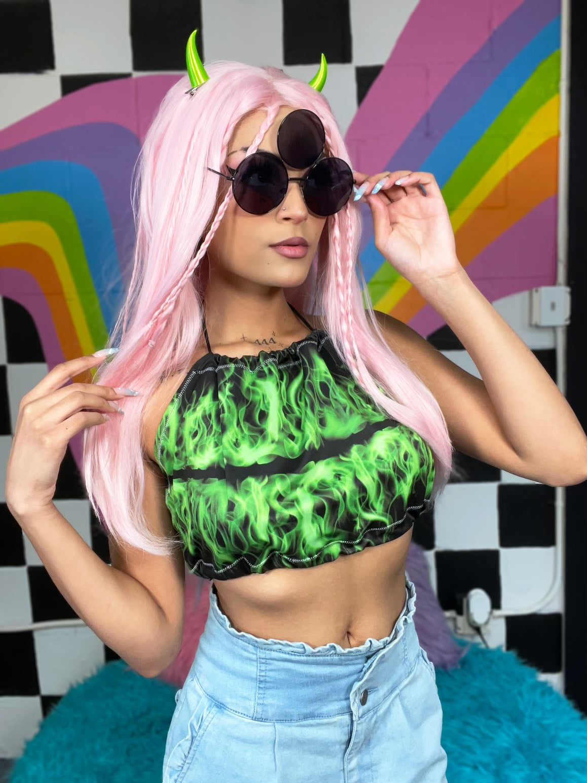 Green Flame Halter