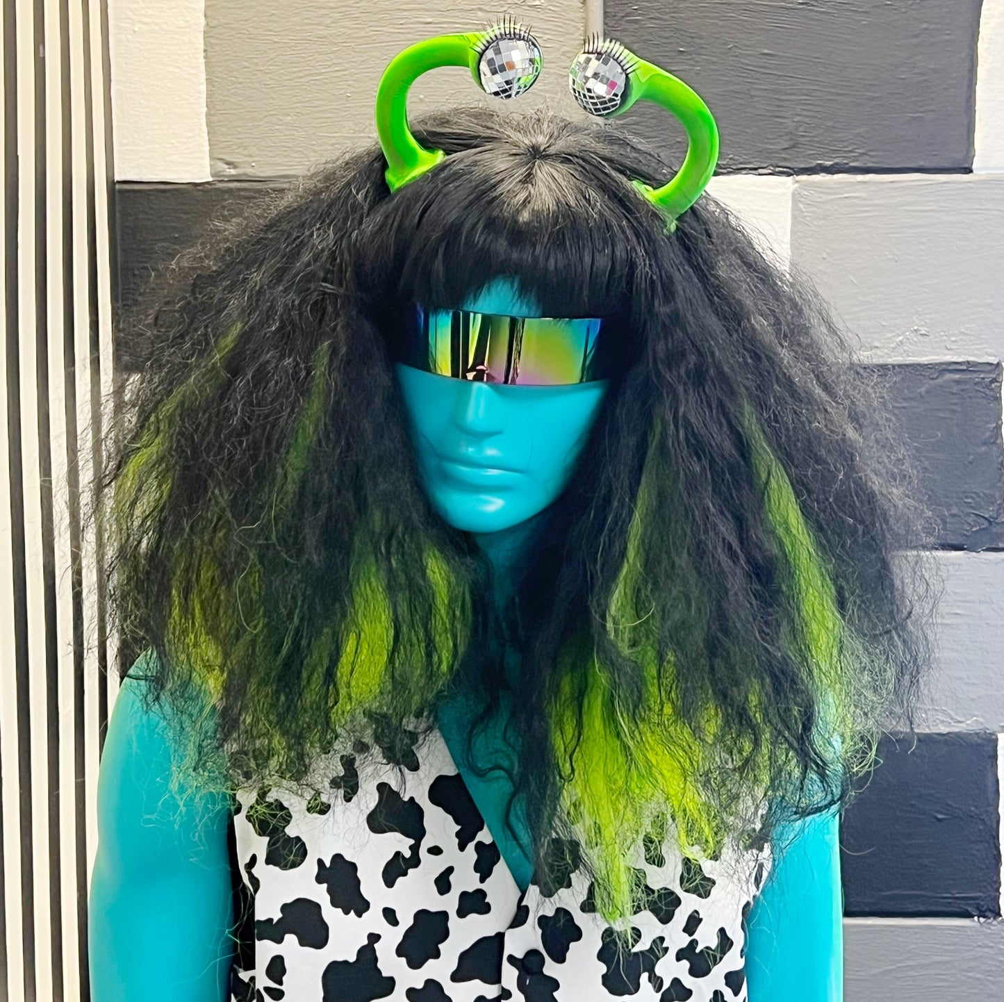 Disco Alien Puff Wig