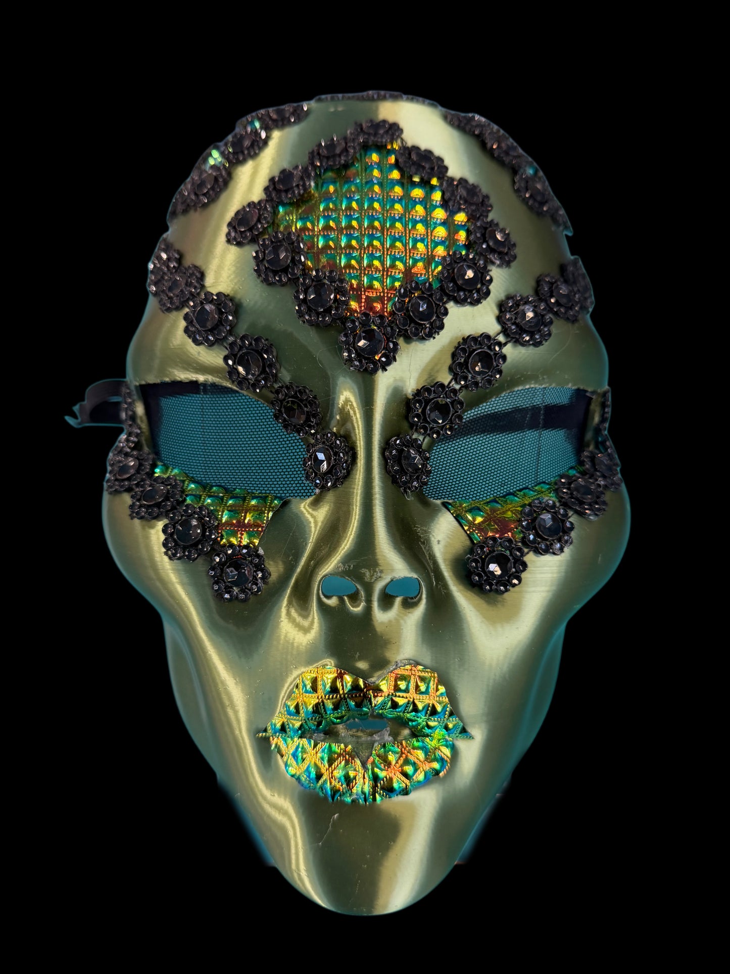Green/Black/Gold Alien Mask