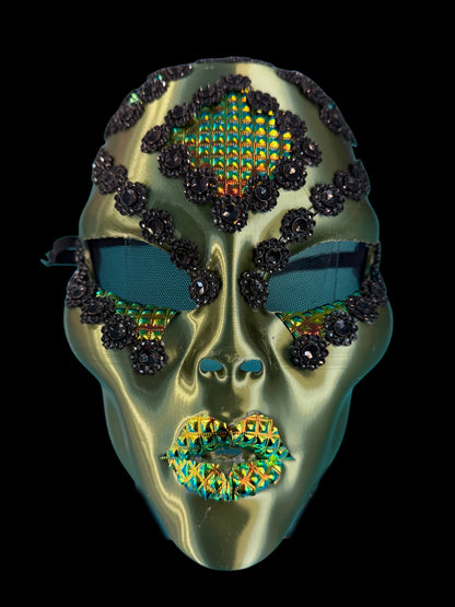 Green/Black/Gold Alien Mask