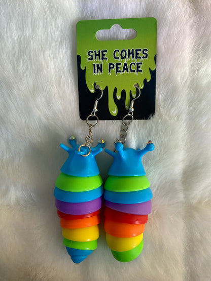 Rainbow Caterpillar Earrings