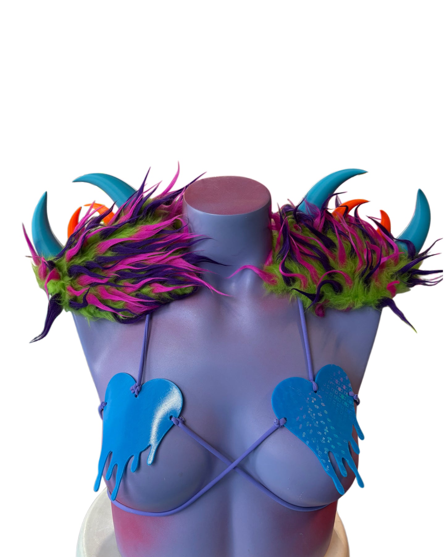 Monster Epaulettes-Blue Horns