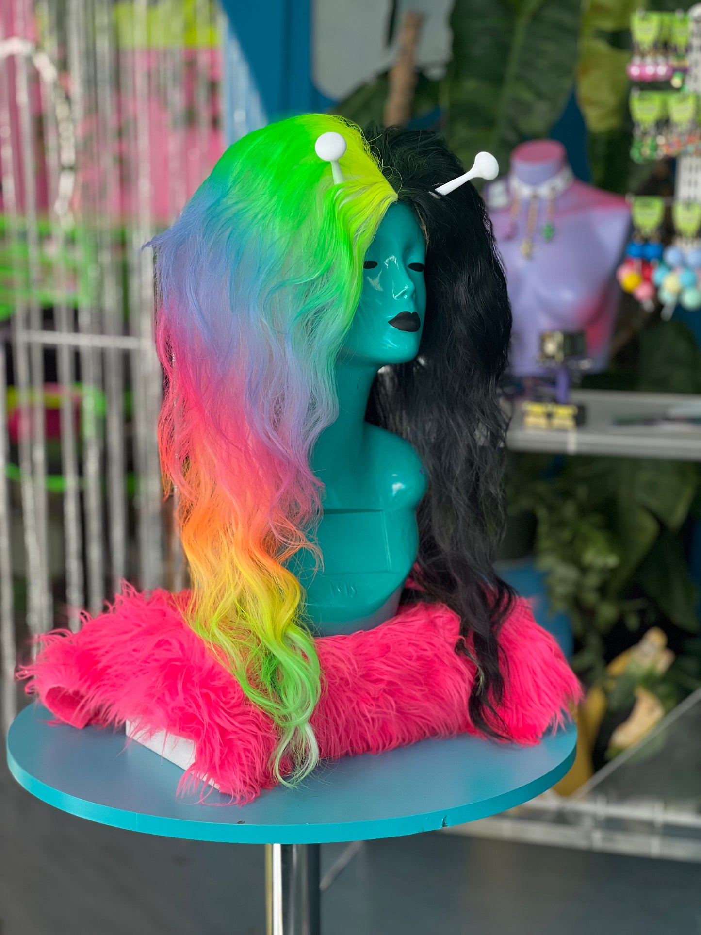 Rainbow Alien Split Wig