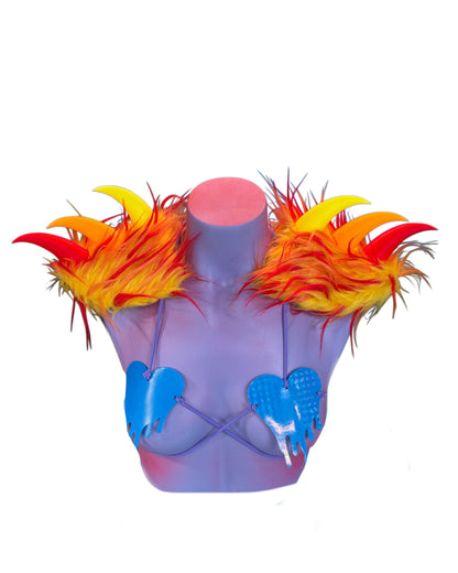 Monster Epaulettes- Fire Horns