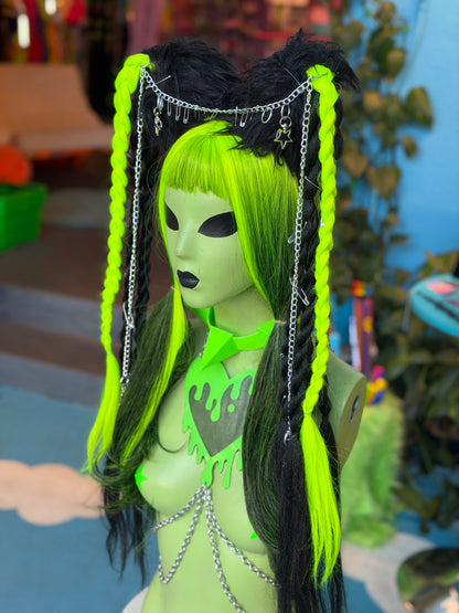 Lime/Black Chained Space Braids