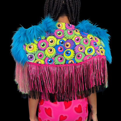Blue Eyeball Furry Capelet