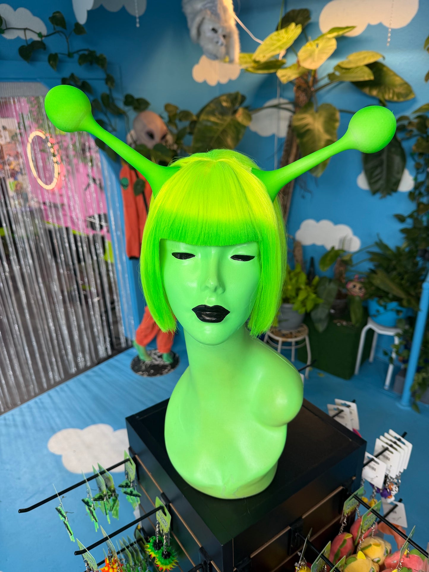 Neon Alien Bob Wig