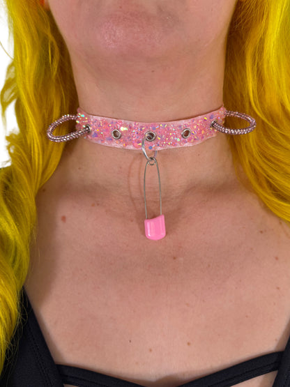 Rhinestone Pink Choker