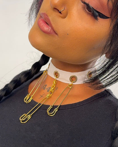 Gold Safety Pin Choker