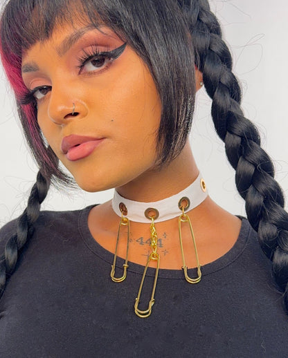 Gold Safety Pin Choker