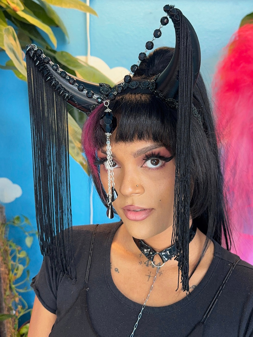 Black Fringe Horns