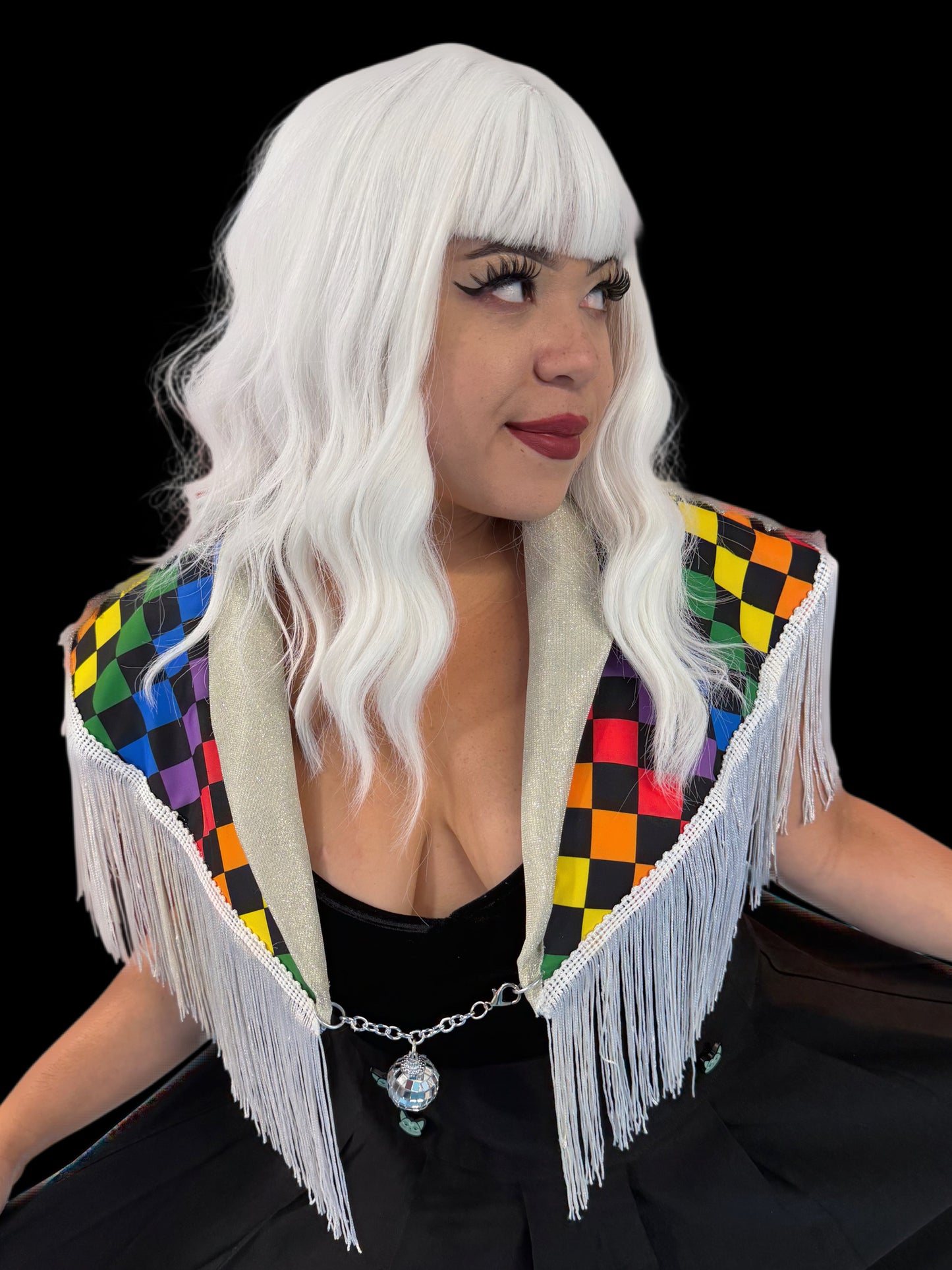Checkered Rainbow Capelet