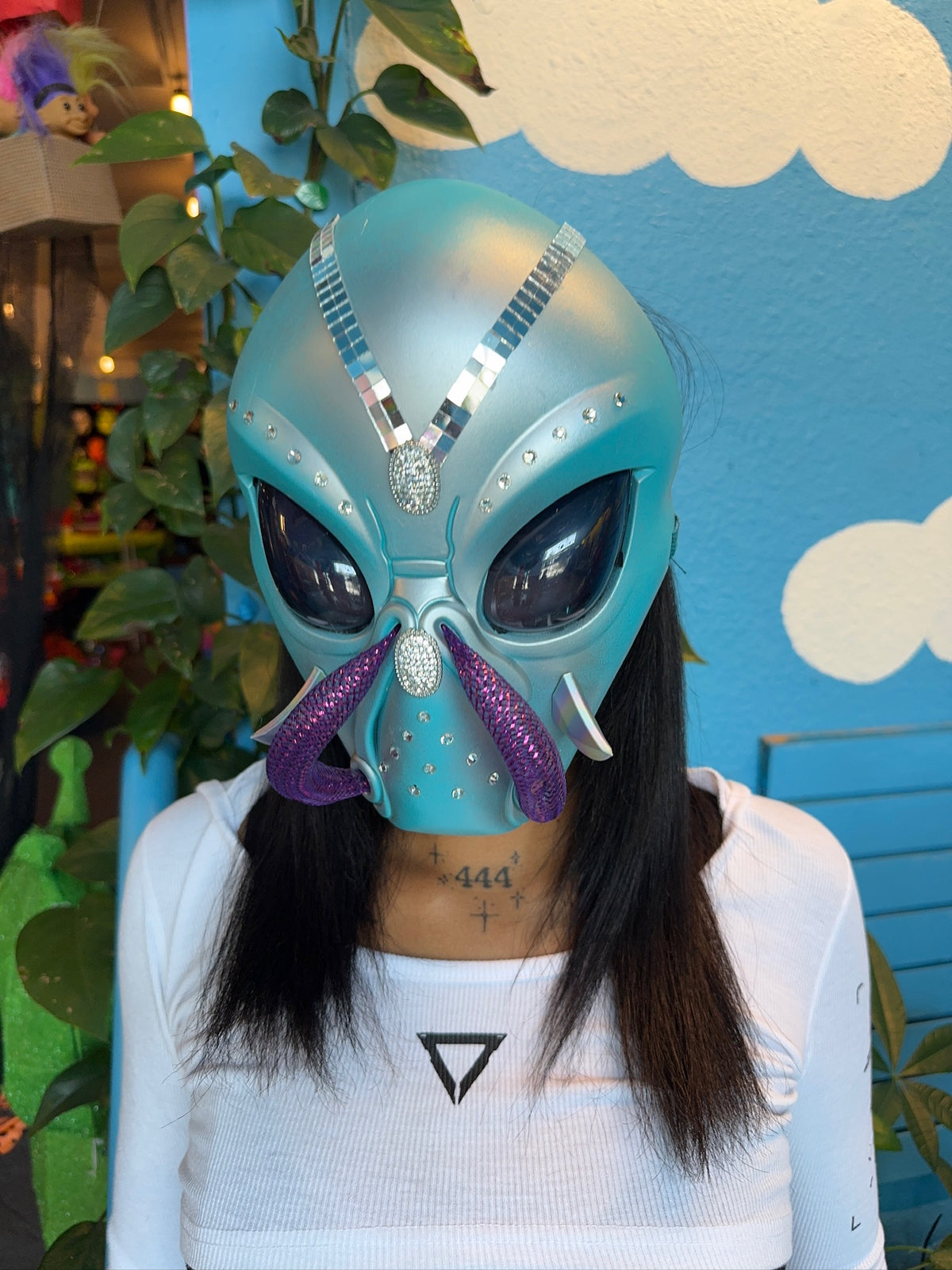 Cyber Neon Blue Mask
