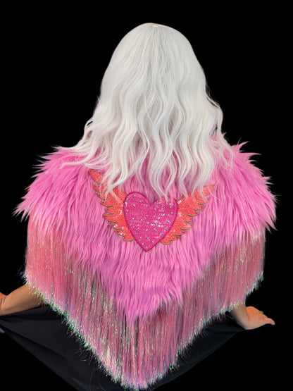 Pink Fur Cowgirl Capelet