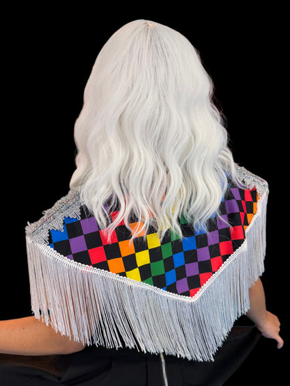 Checkered Rainbow Capelet