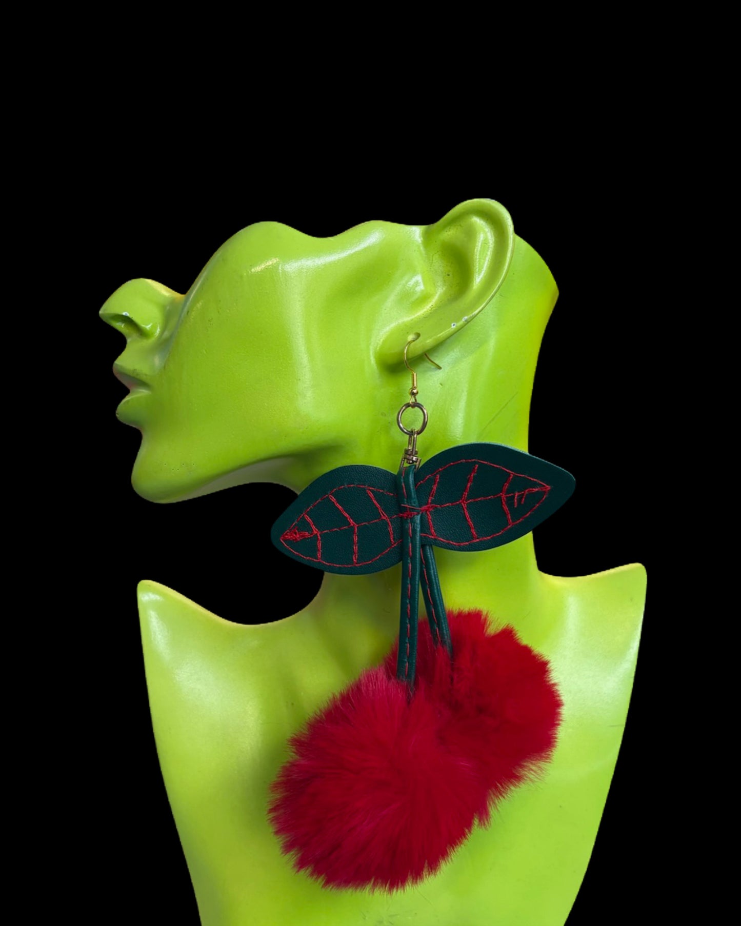 Furry Cherry Earrings