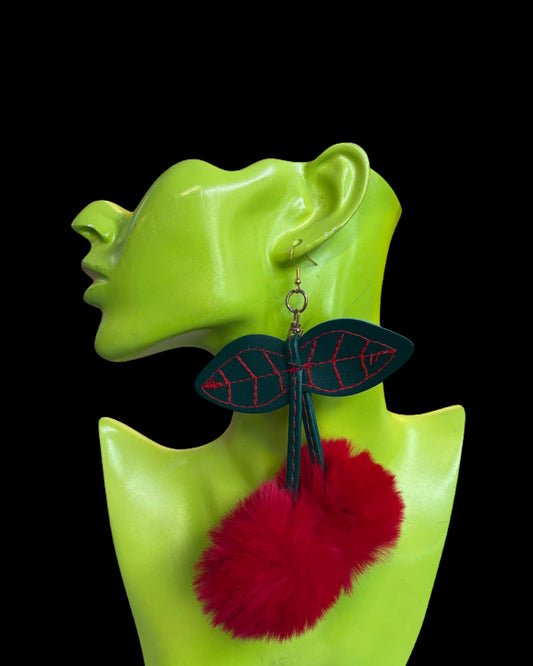 Furry Cherry Earrings
