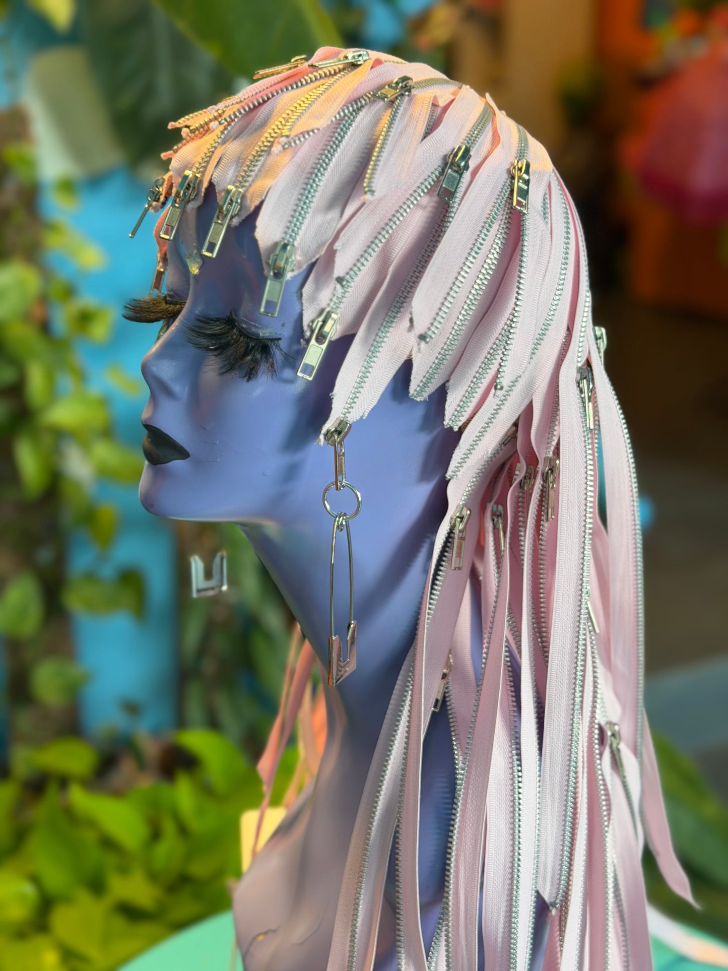 Pink Punk Zipper Wig