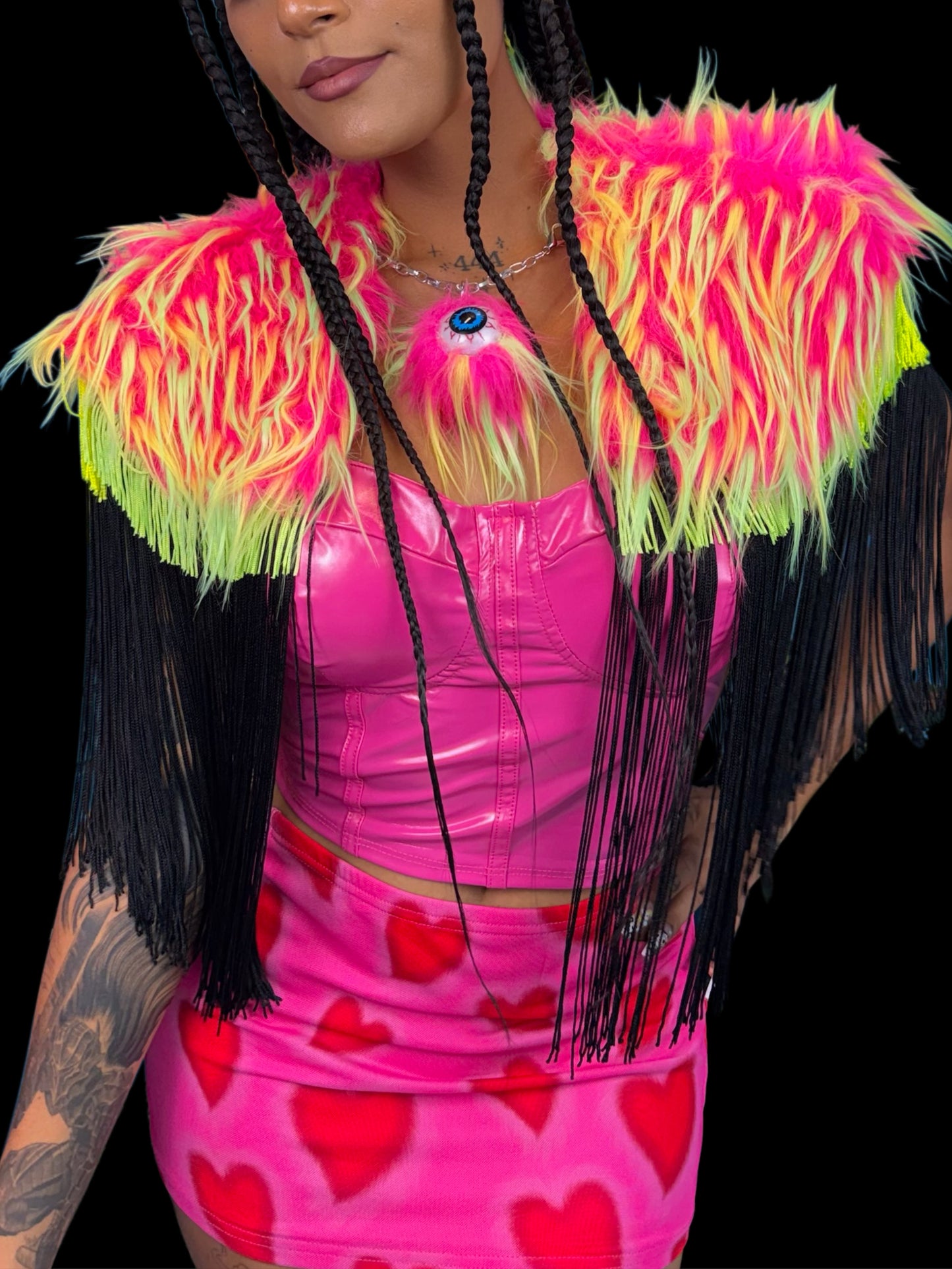 Neon Fur Capelet
